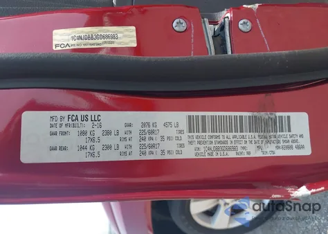 2016 Jeep Compass Sport from USA, damaged, VIN 1C4NJDBB3GD686983